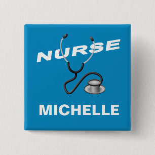 Badge Carré 5 Cm Infirmière nommée personnalisable