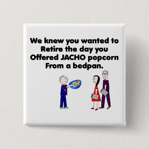 Badge Carré 5 Cm Infirmière retraitée Art JACHO