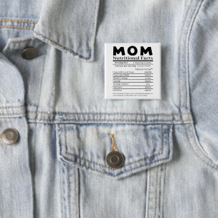 Badge Carré 5 Cm Informations nutritionnelles pour maman