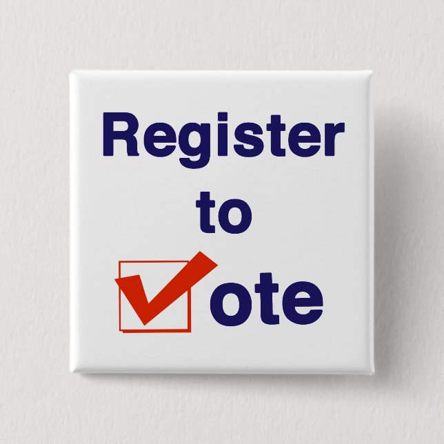 Badge Carré 5 Cm Inscrivez-Vous Au Vote 2026 (Devant)