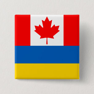 Badge Carré 5 Cm Insigne Canada Ukraine