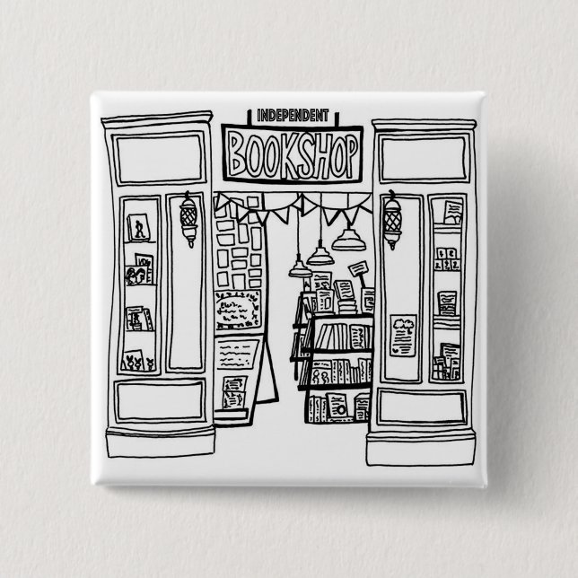 Badge Carré 5 Cm Insigne Carré de librairie Indie (Devant)