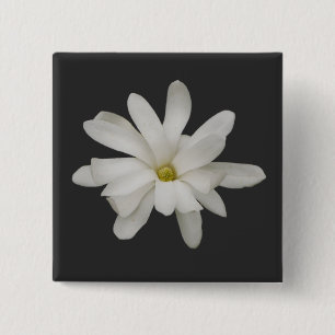 Badge Carré 5 Cm Insigne de fleur de magnolia d'étoile