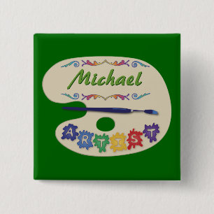 Badge Carré 5 Cm Insigne de nom de palette de l'artiste