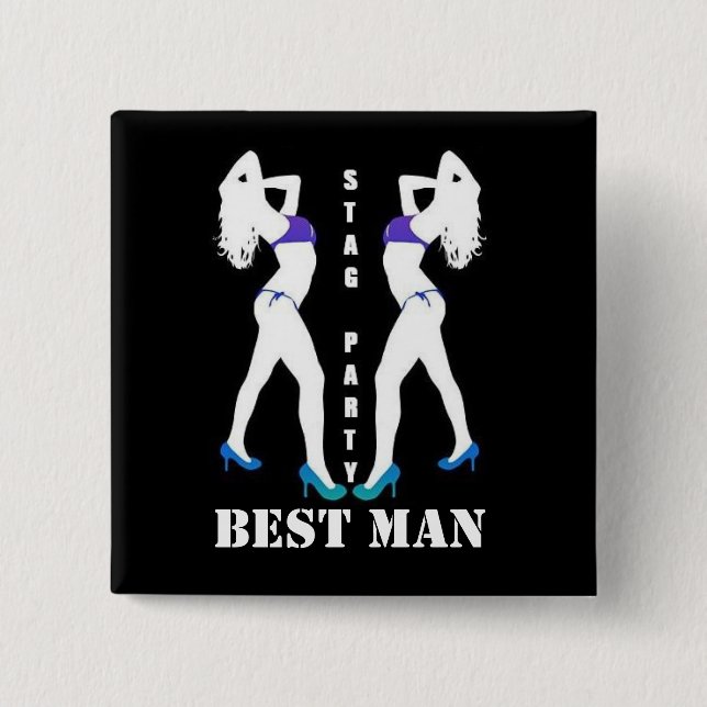 BADGE CARRÉ 5 CM INSIGNE DE PARTIE DE MÂLE (Devant)