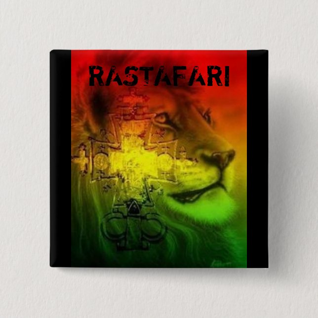 Badge Carré 5 Cm Insigne de Rastafari (Devant)