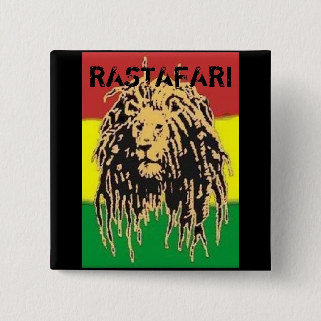 Badge Carré 5 Cm Insigne de Rastafari (Devant)
