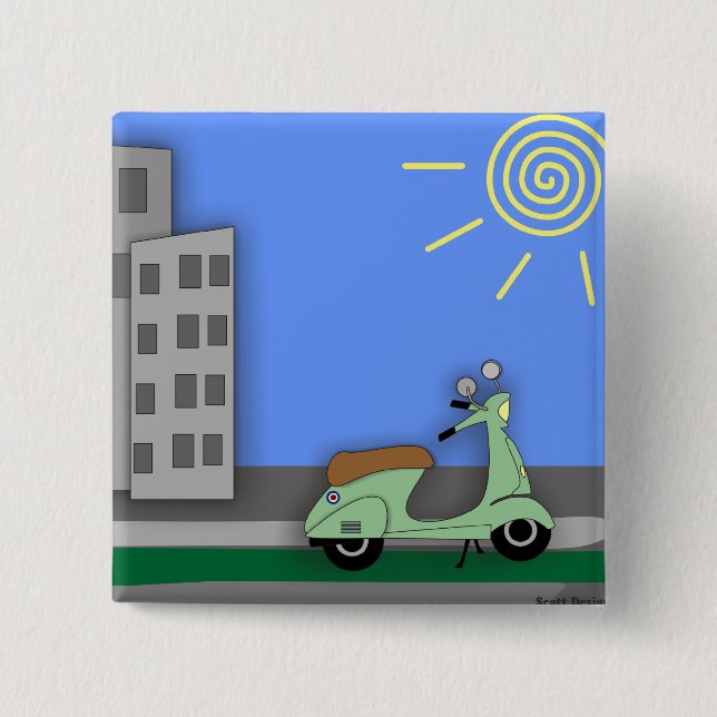 Badge Carré 5 Cm Insigne de Scooter-scape (Devant)