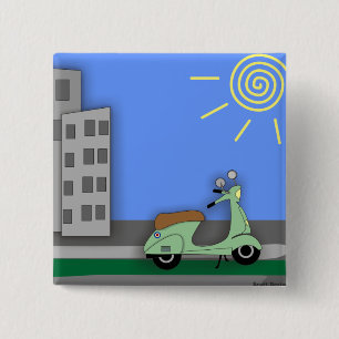 Badge Carré 5 Cm Insigne de Scooter-scape
