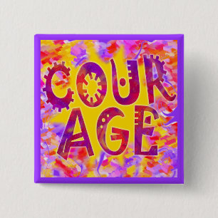 Badge Carré 5 Cm Insigne du courage