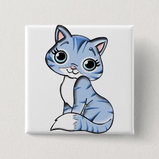 Badge Carré 5 Cm Insigne Jolie Kitty
