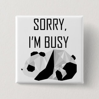 Badge Carré 5 Cm Insigne paresseux de panda