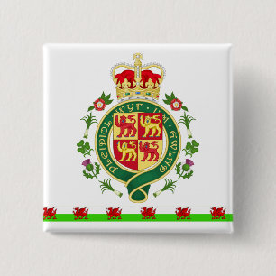 Badge Carré 5 Cm Insigne royal du Pays de Galles