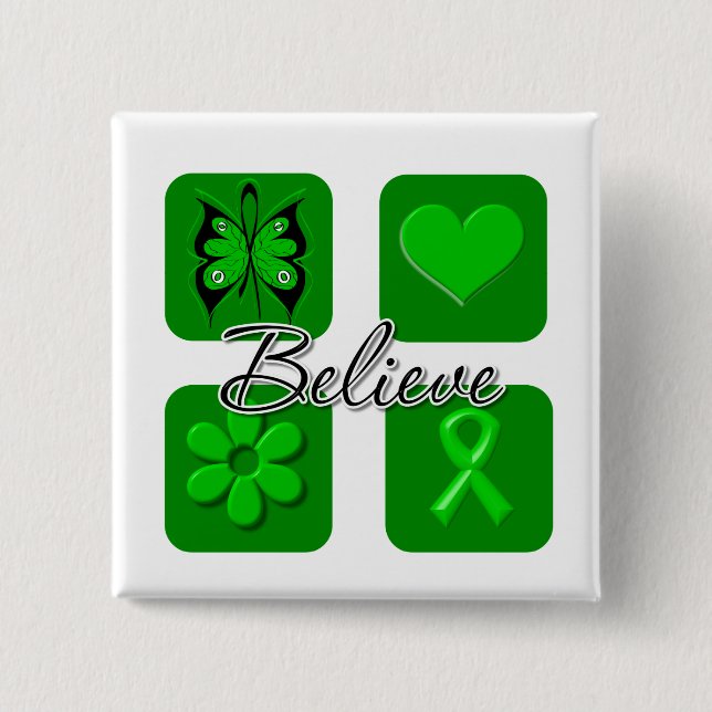 Badge Carré 5 Cm Inspirational Believe - Prise en charge SCT et BMT (Devant)