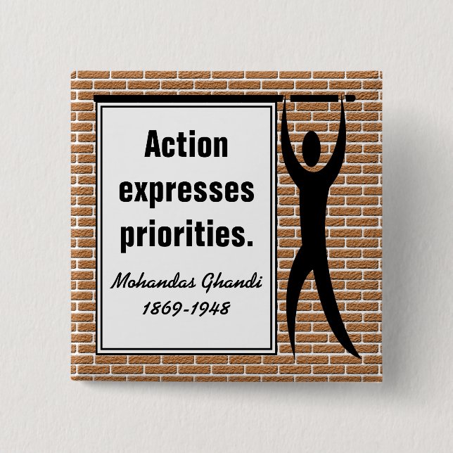 Badge Carré 5 Cm Inspire to Action (Bouton Carré) (Devant)