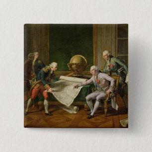 Badge Carré 5 Cm Instructions donnantes de Louis XVI à la La