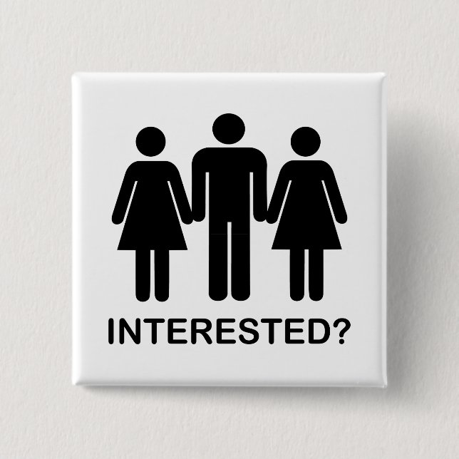 Badge Carré 5 Cm Intéressé ? (Devant)