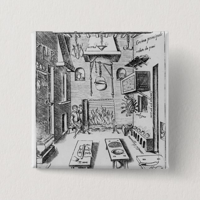 Badge Carré 5 Cm Intérieur de cuisine (Devant)