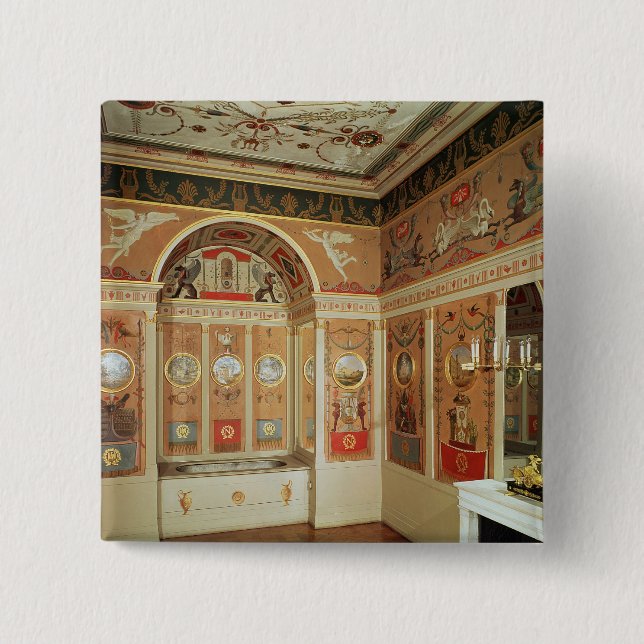 Badge Carré 5 Cm Intérieur de la salle de bains du napoléon, établi (Devant)