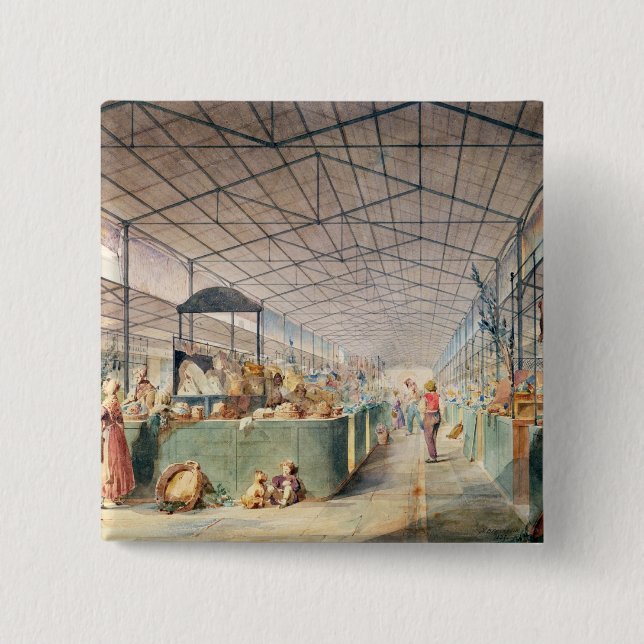 Badge Carré 5 Cm Intérieur de Les Halles, 1835 (Devant)