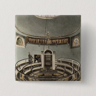 Badge Carré 5 Cm Intérieur du théâtre de l'anatomie, Cambridge,