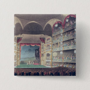 Badge Carré 5 Cm Intérieur du théâtre de ruelle de Drury, 1808
