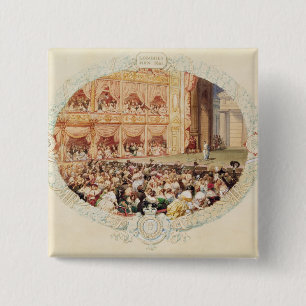 Badge Carré 5 Cm Intérieur du théâtre de Sa Majesté, fin du Se