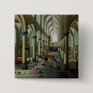 Badge Carré 5 Cm Intérieur d'une église