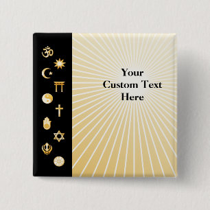 Badge Carré 5 Cm International Faiths Button