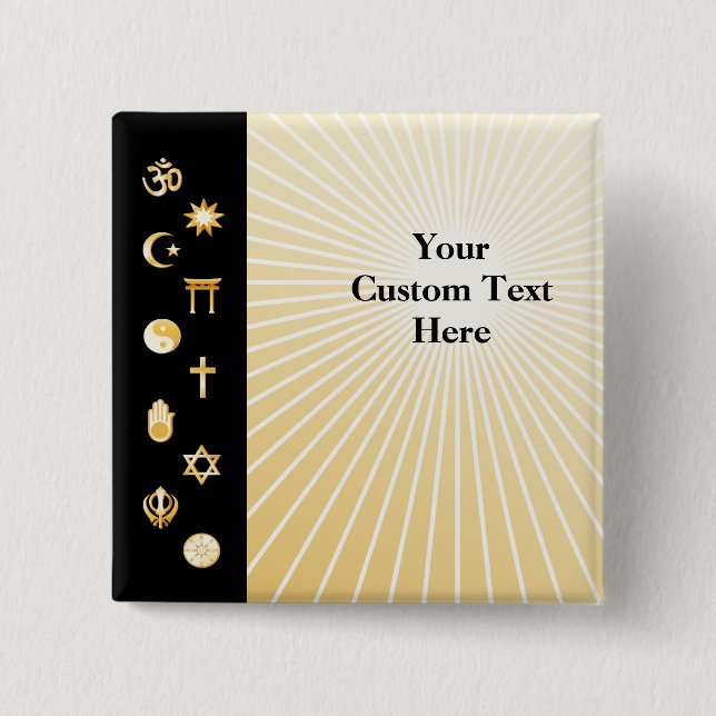 Badge Carré 5 Cm International Faiths Button (Devant)