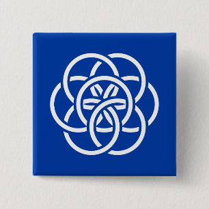 Badge Carré 5 Cm International Flag of Planet Earth