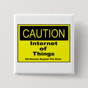 Badge Carré 5 Cm Internet des objets IoT Avertissement Signal d'ave