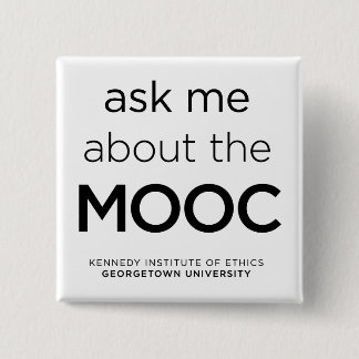 Badge Carré 5 Cm "Interrogez-moi bouton au sujet de MOOC"