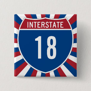 Badge Carré 5 Cm Interstate 18