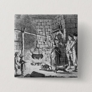 Badge Carré 5 Cm Introduction de Dr. Samuel Johnson à une montagne