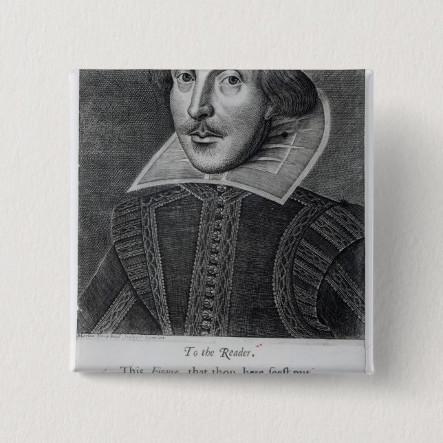 Badge Carré 5 Cm Introduction, 'M. William Shakespeares (Devant)