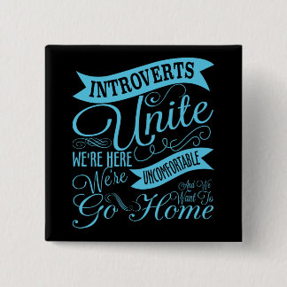 Badge Carré 5 Cm Introverts unissent le bouton