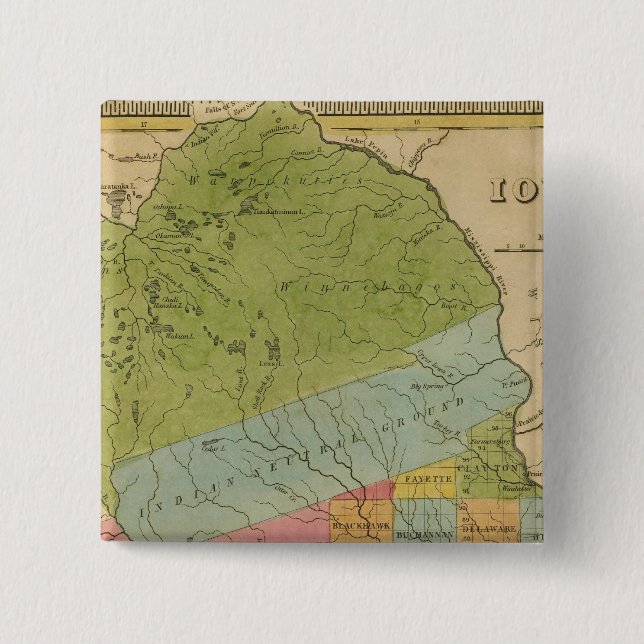 Badge Carré 5 Cm Iowa 4 (Devant)