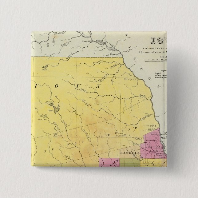 Badge Carré 5 Cm Iowa 7 (Devant)