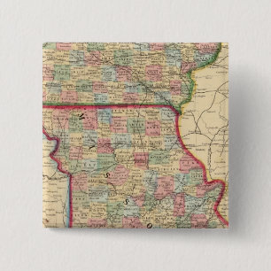 Badge Carré 5 Cm Iowa, Missouri Map par Mitchell