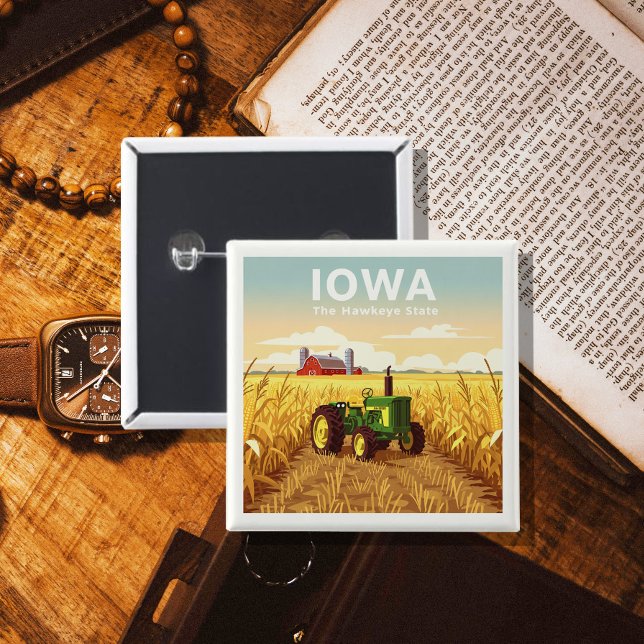 Badge Carré 5 Cm Iowa vintage (Créateur téléchargé)