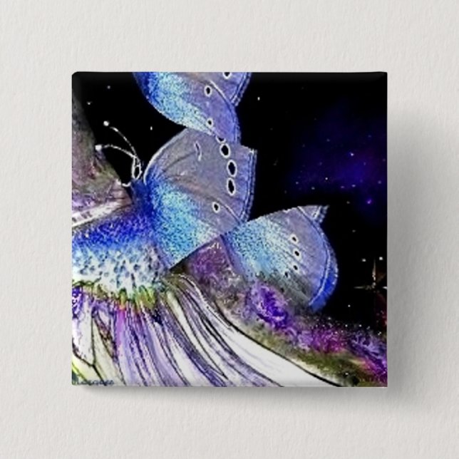 Badge Carré 5 Cm Iridescence, bouton (Devant)