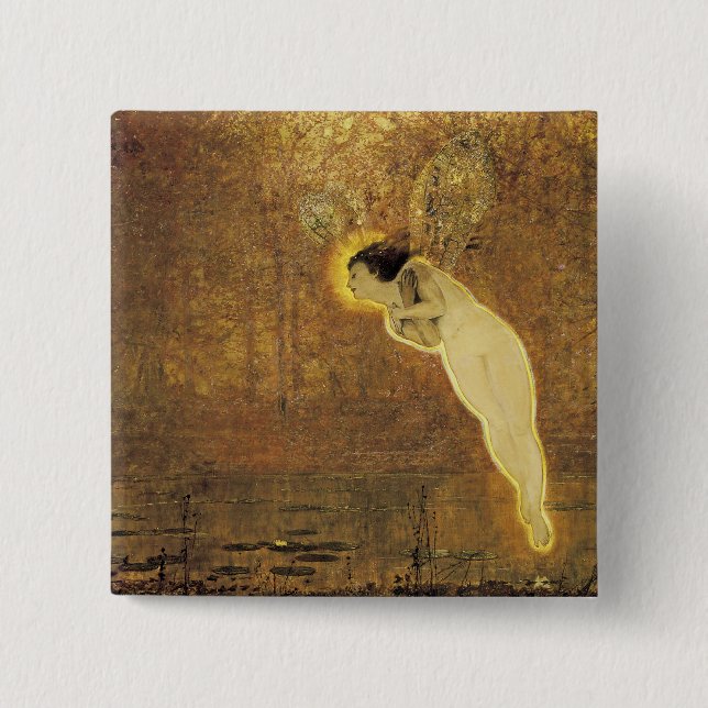 Badge Carré 5 Cm Iris, Esprit de l'Arc-en-ciel (Devant)