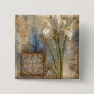 Badge Carré 5 Cm Iris et tuile