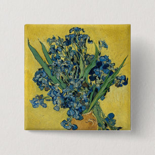 Badge Carré 5 Cm Irises - Vincent van Gogh Art