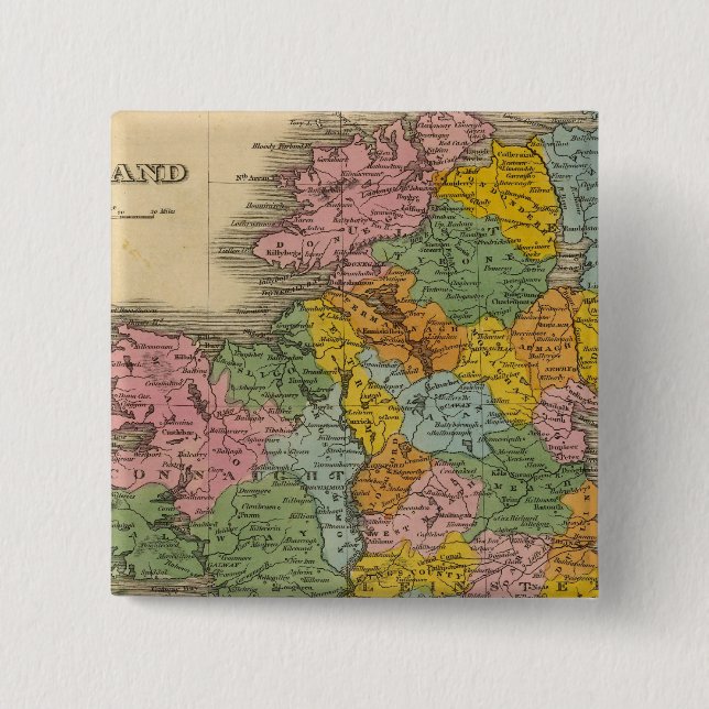 Badge Carré 5 Cm Irlande 10 (Devant)