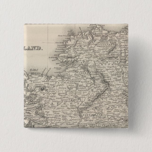 Badge Carré 5 Cm Irlande 14 (Devant)