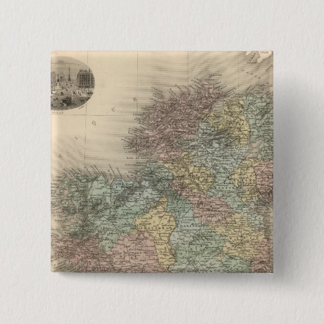 Badge Carré 5 Cm Irlande 7 (Devant)