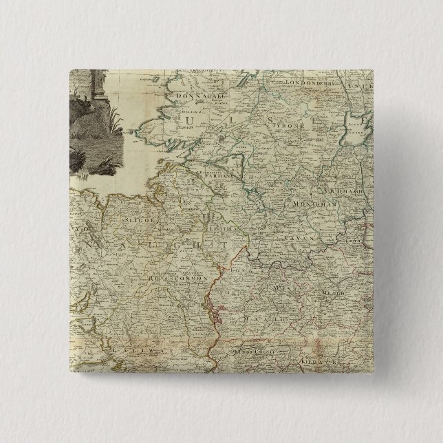 Badge Carré 5 Cm Irlande composite (Devant)
