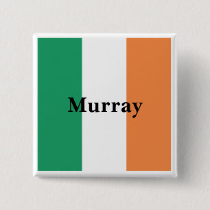 Badge Carré 5 Cm Irlande Drapeau Couleurs Irlandais Nom de famille